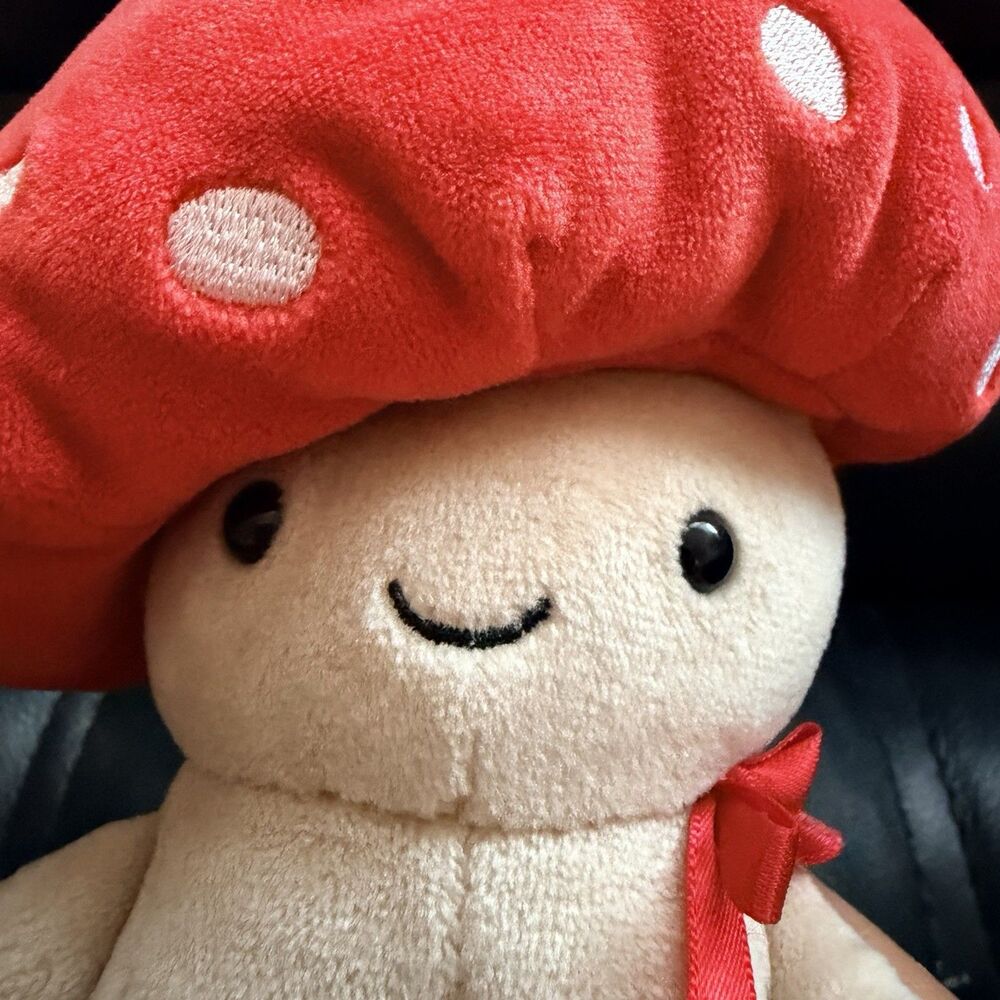 Jellycat Amuseable Mushroom Plush Red Toadstool Stuffed Toy 7” Soft Doll Retired - Picture 4 of 11